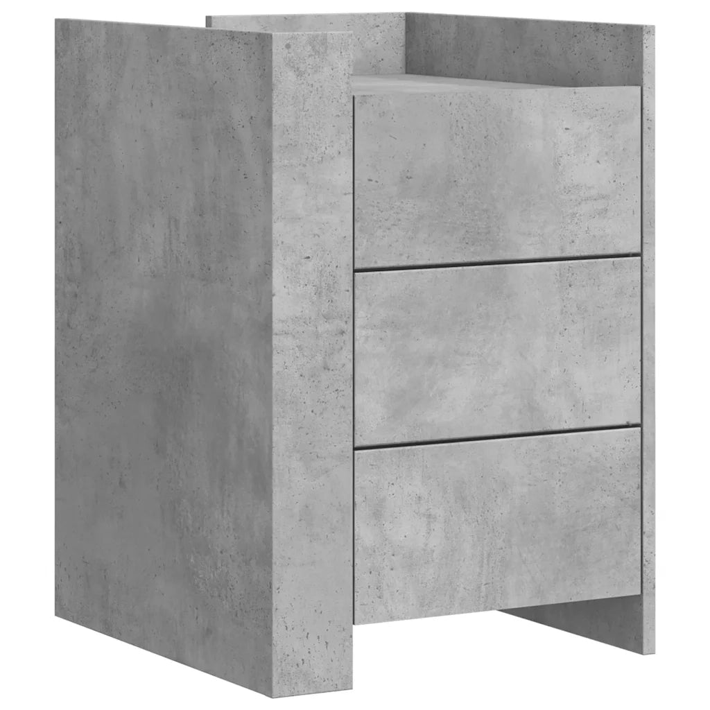 Comodino-Tavolino da notte Grigio Cemento 45x50x65 cm in Legno Multistrato