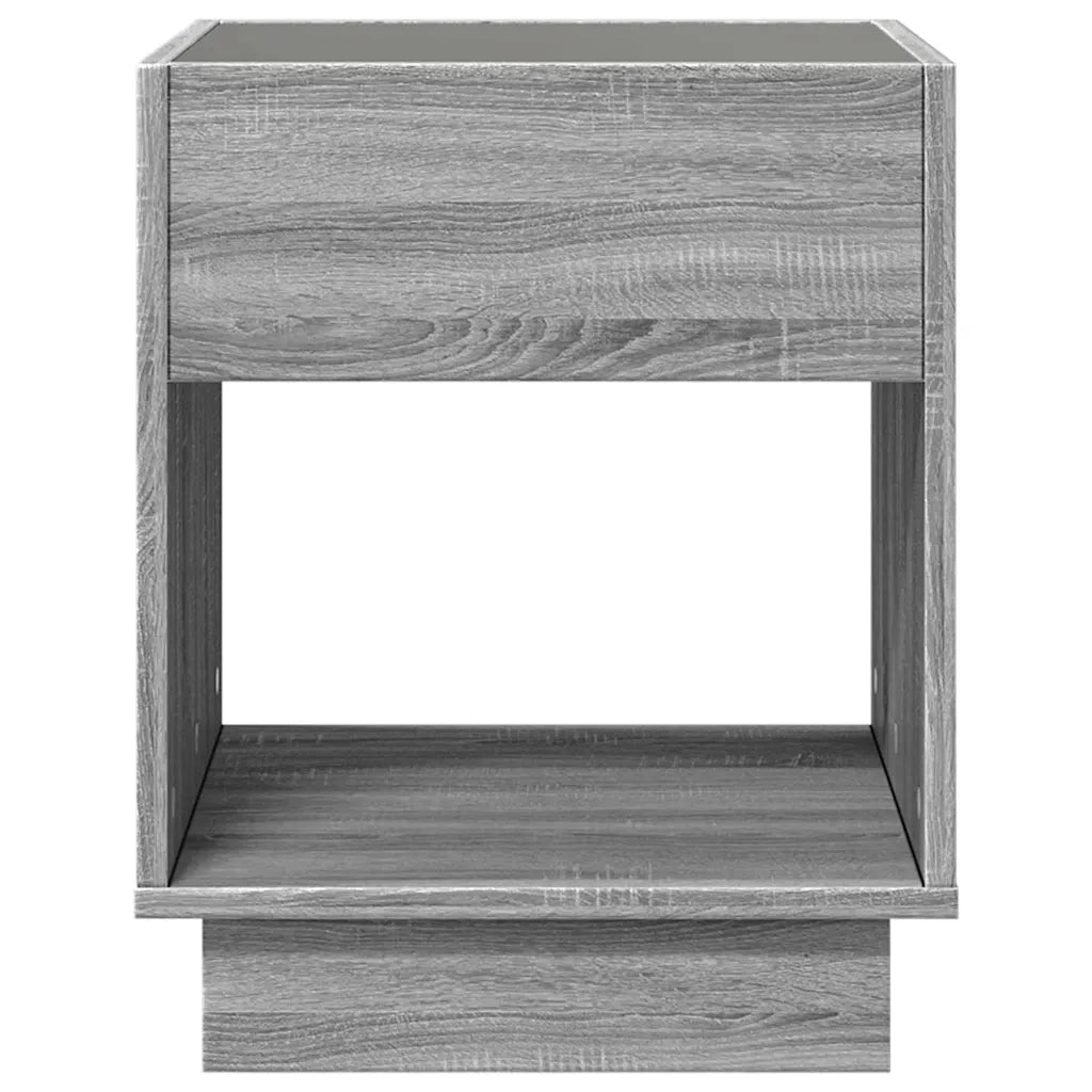 Tavolino da Salotto con LED Infinity Grigio Sonoma 40x40x50 cm
