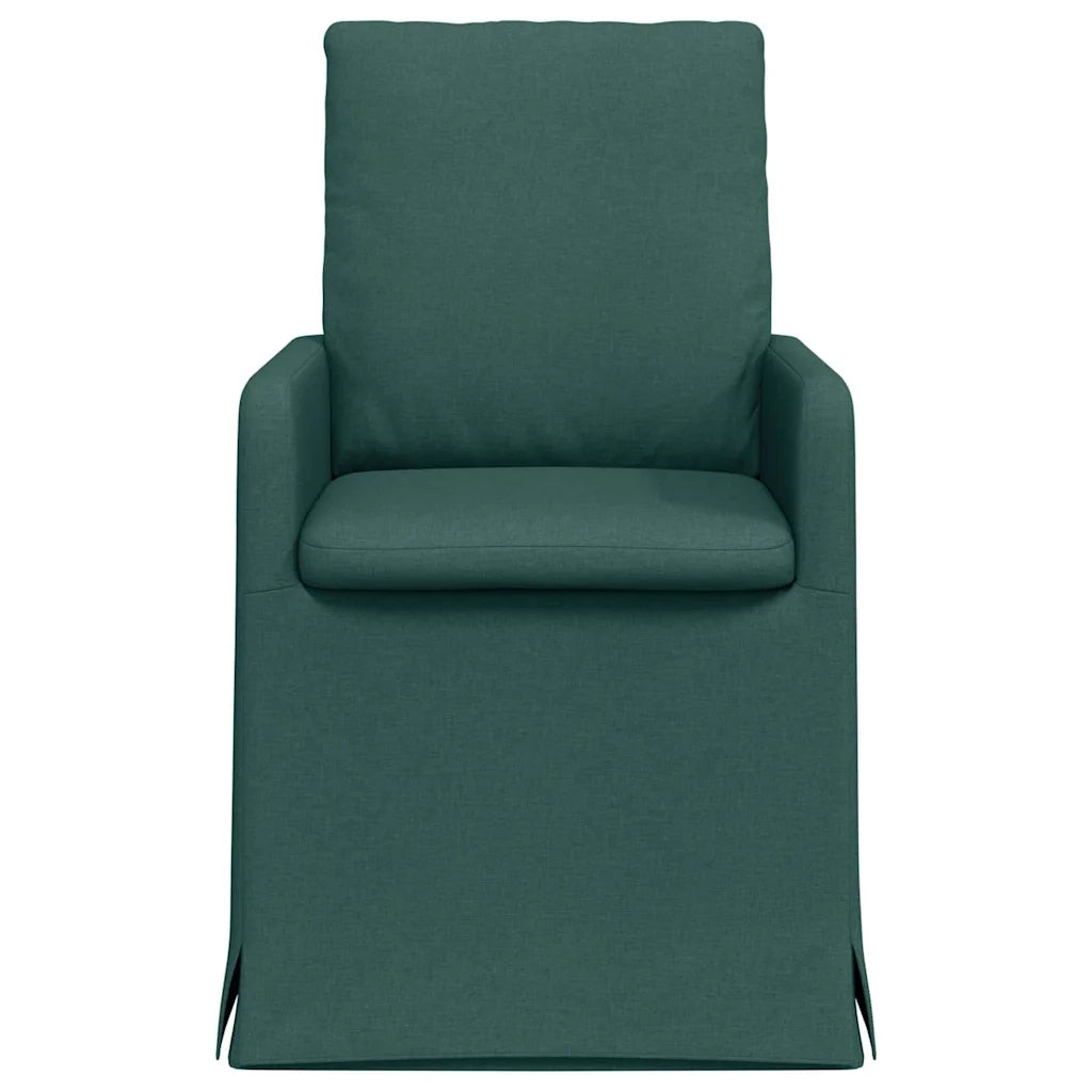 Sedie da pranzo 2 pcs Verde scuro 57 x 67 x 98 cm Tessuto 42017921