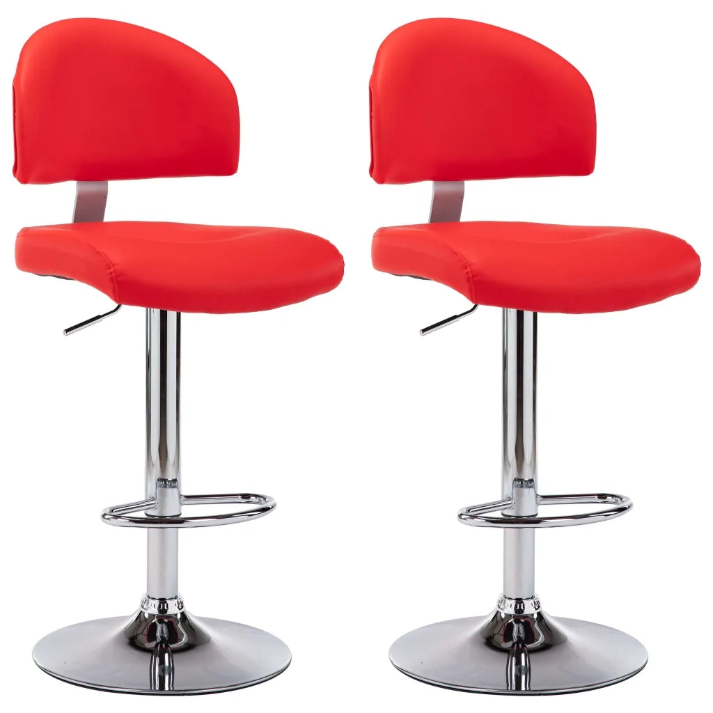 Sgabelli da Bar 2 pz Rossi in Similpelle 249660