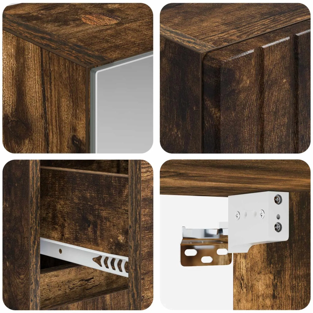 Set di mobili per il bagno 4 pz Rovere Fumo 3407459