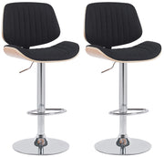 Set di 2 sgabelli da bar Clawson in tessuto cromato 1