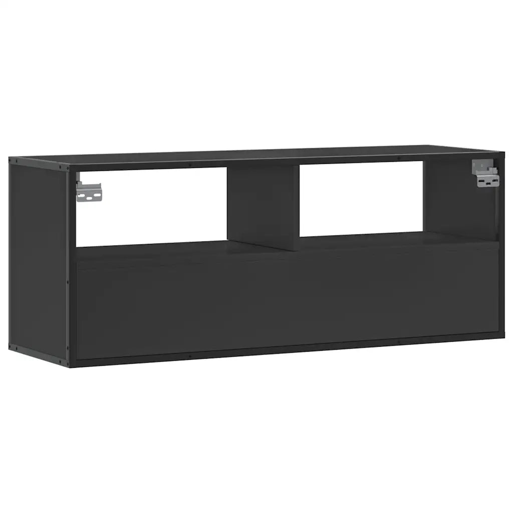 Mobile Porta TV Nero 100x31x39,5 cm in Truciolato e Metallo 848929