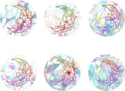 Sticker vinile prismatica - 6 pezzi - fiori di luna per finestra - sticchi per uccelli - staking.