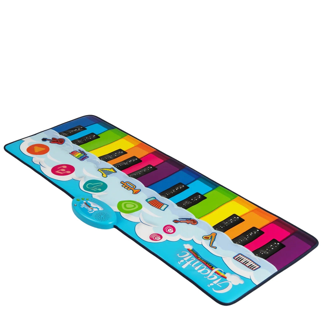 Tappetino per pianoforte per bambini 120 x 47 cm pieghevole adatto ai viaggi con musica integrata design colorato in PE 20_0014248