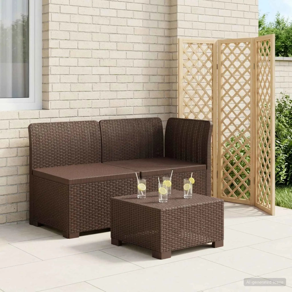 Divano da Giardino a 2 Posti Aspetto Rattan PP Marrone 8011921