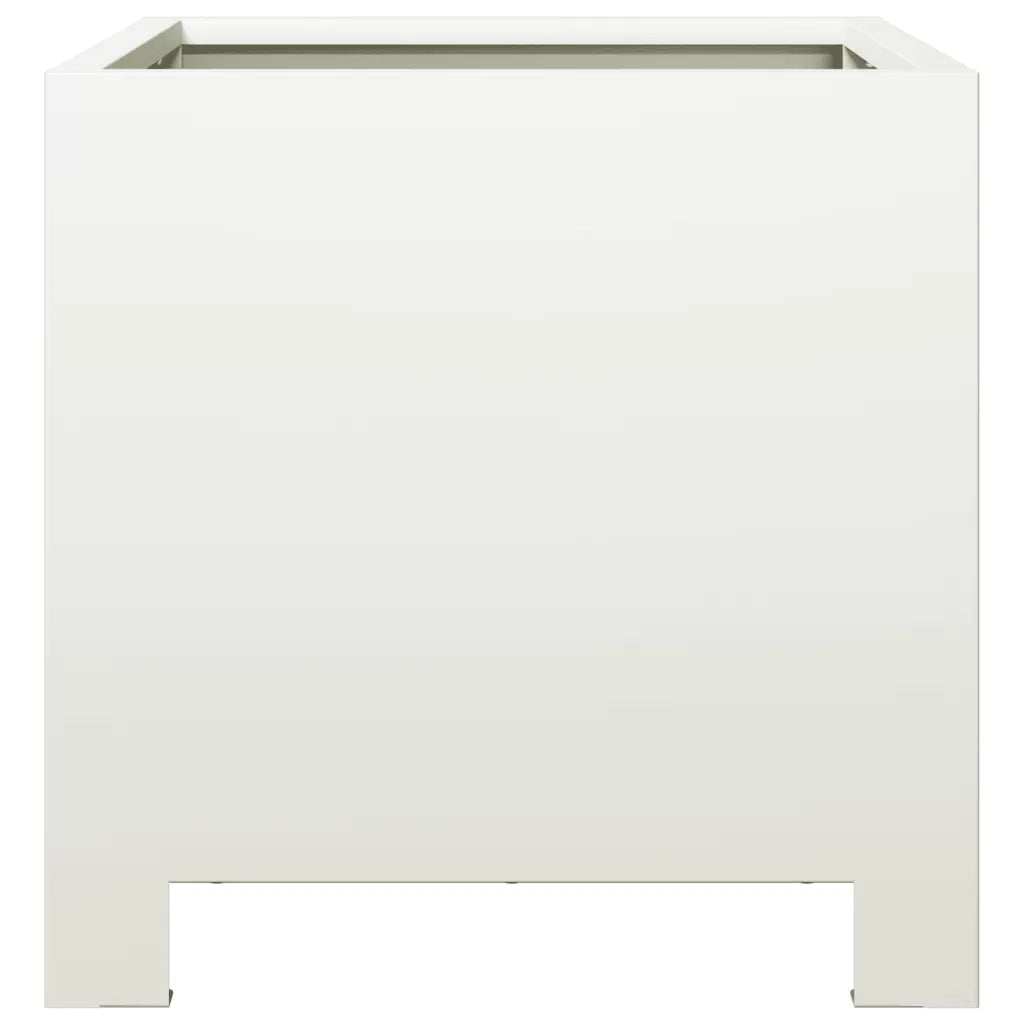 Fioriera da Giardino-Vaso da Esterno Bianca 30x30x30 cm in Acciaio 169801