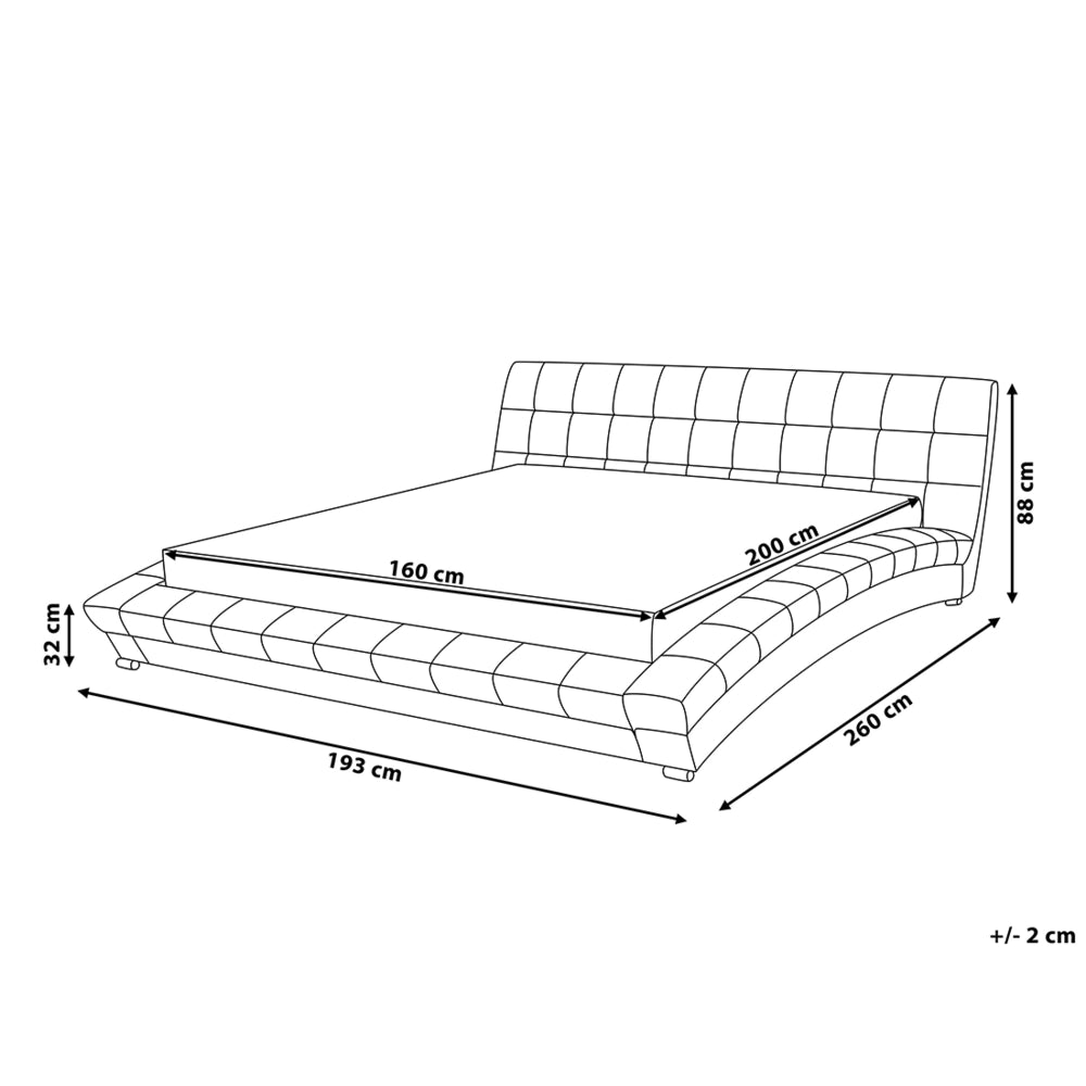 Letto in tessuto grigio 160 x 200 cm telaio ad arco con base a doghe testiera capitonné