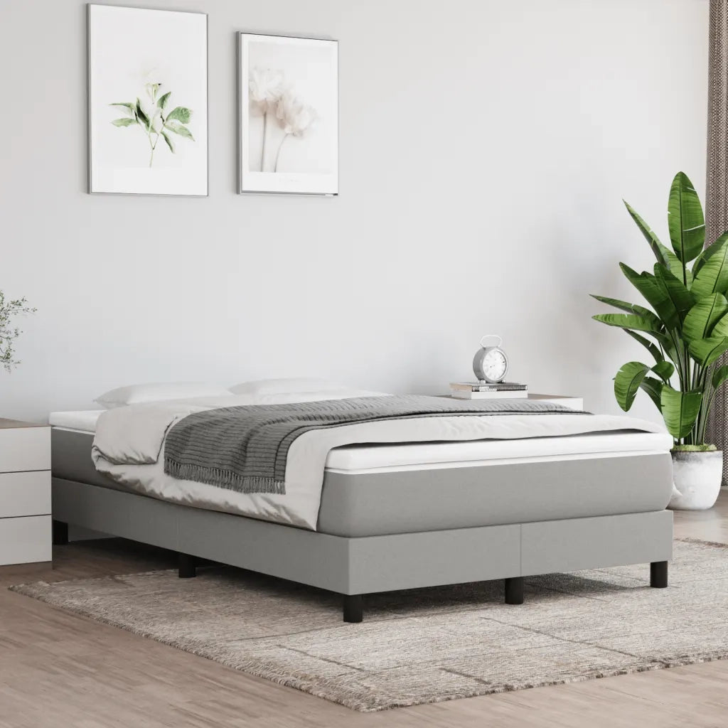 Giroletto a Molle con Materasso Grigio Chiaro 120x190cm Tessuto