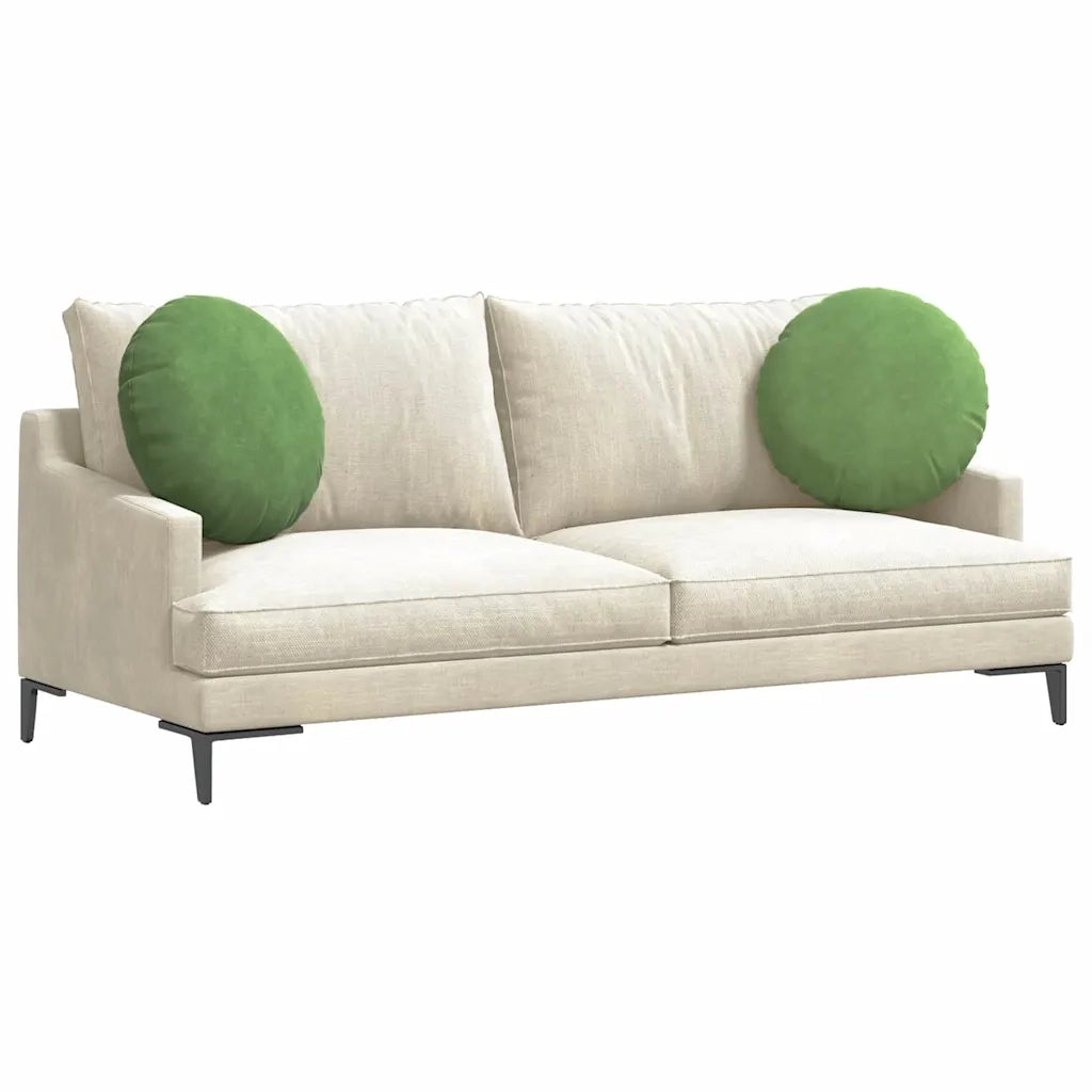 Cuscini per Seduta 2 pcs Verde chiaro Ø50 x 19 cm Velluto