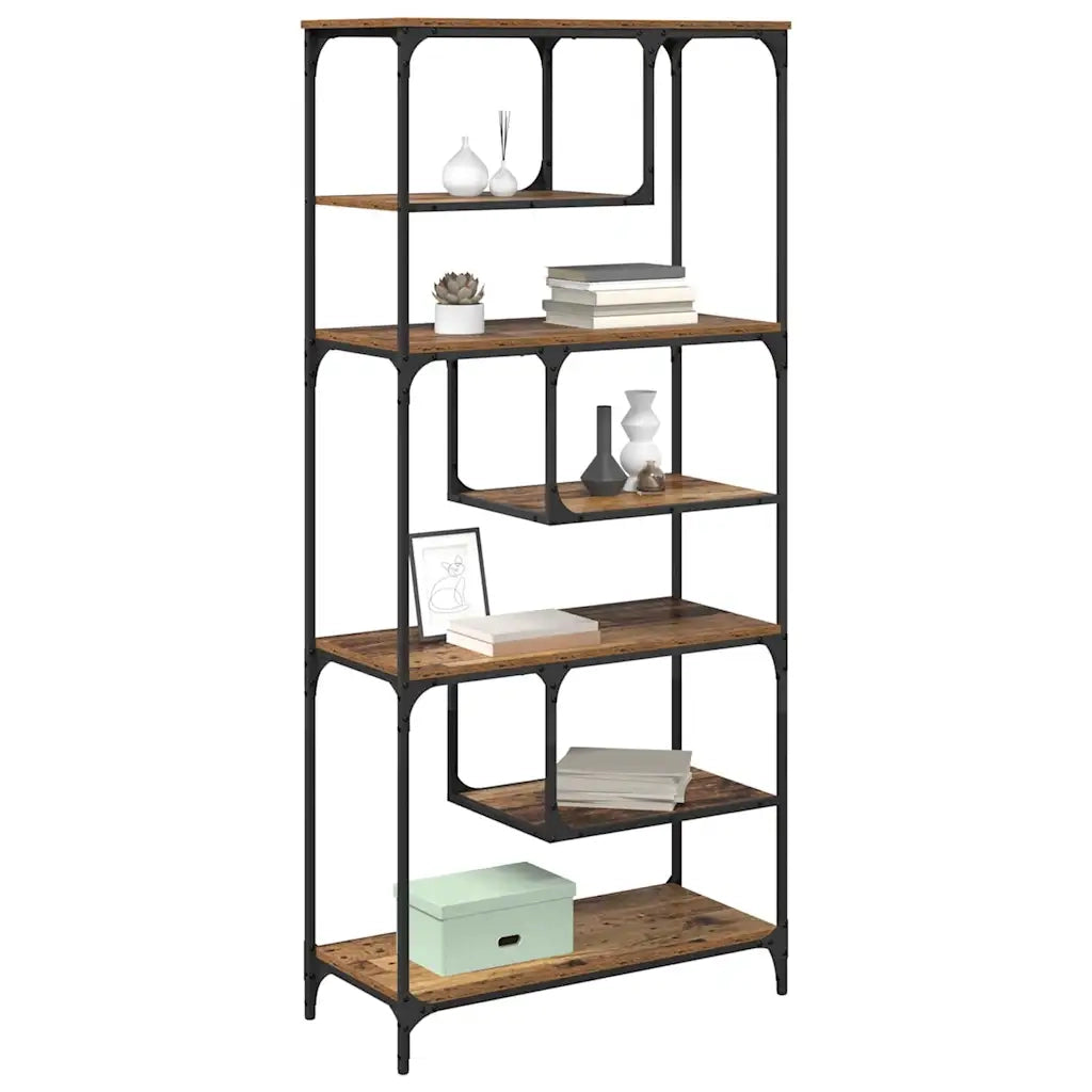 Libreria-Scaffale per Libri-Mobile di Stoccaggio Legno vecchio 81 x 36 x 176 cm Legno multistrato