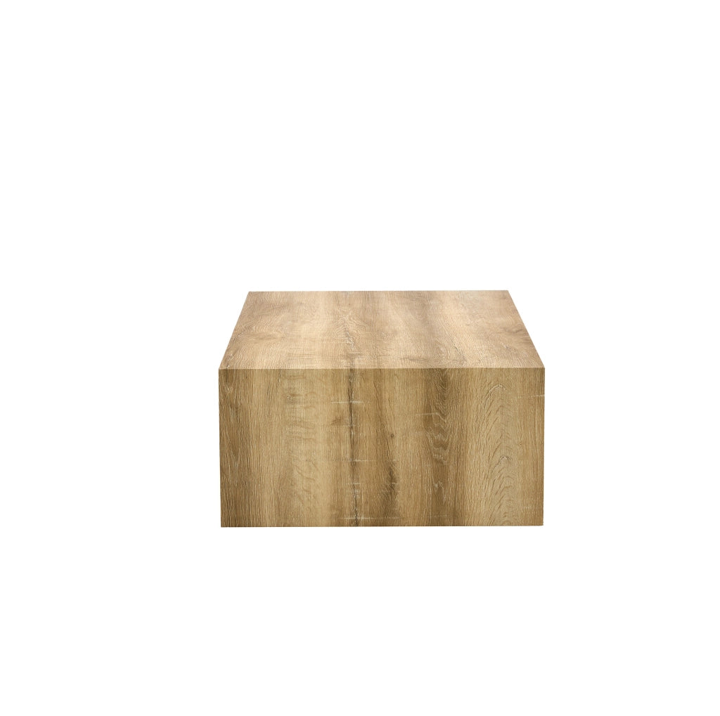 Tavolino da caffè rettangolare 90x50x30 cm con effetto venatura del legno in MDF naturale