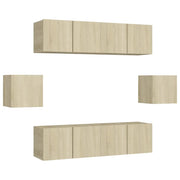 Set di Mobili Porta TV 6 pz | Armadietto TV | Mobile Porta TV Rovere Sonoma in Legno Multistrato