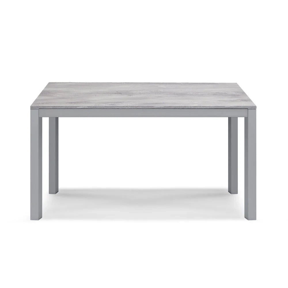 Tavolo da pranzo allungabile Cemento Silver 110x70 modello GIOTTO MADE IN ITALY con allunga laterale 40 cm per sala da pranzo, cucina e soggiorno, design moderno