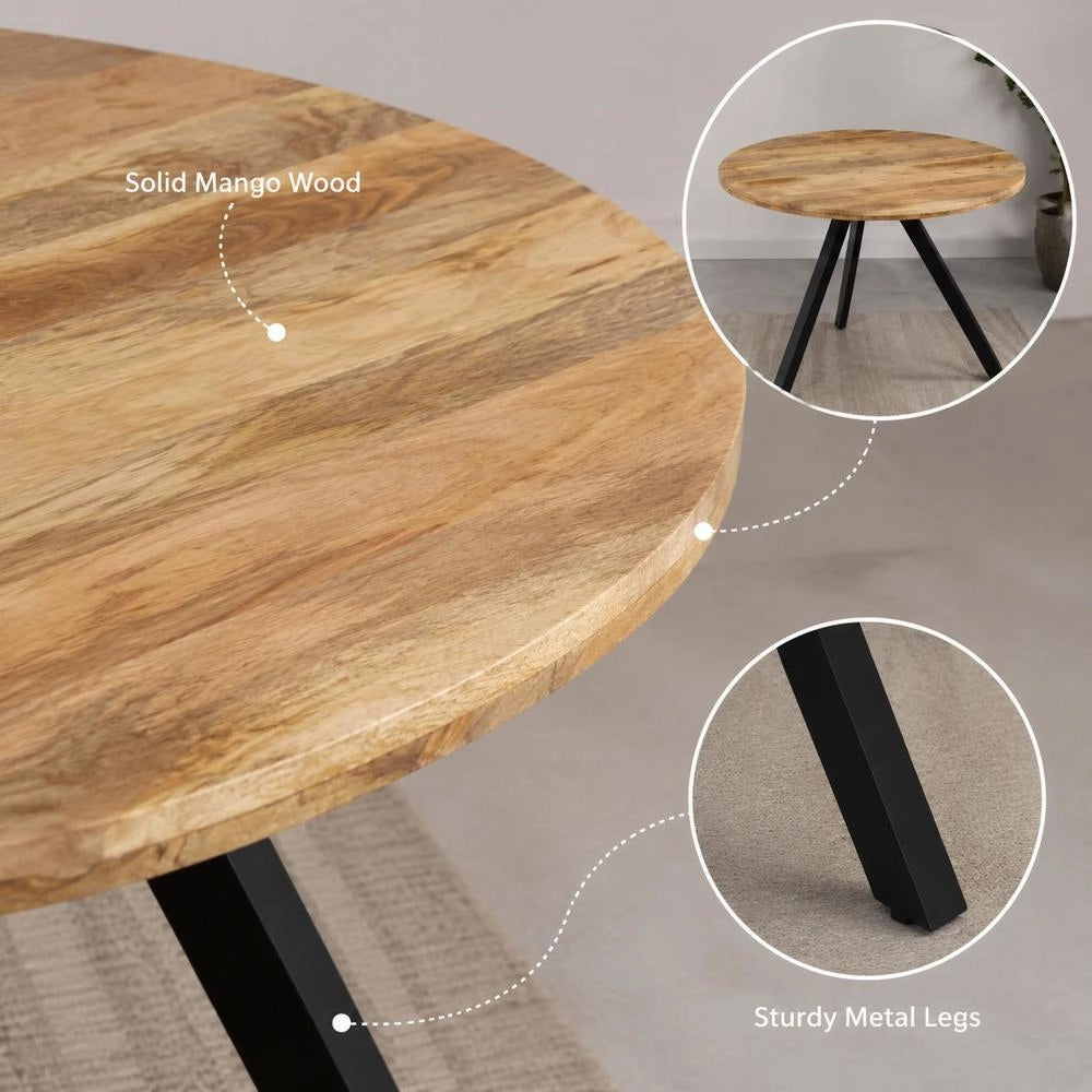 Dining Table 110x75 Cm Solid Mango Wood