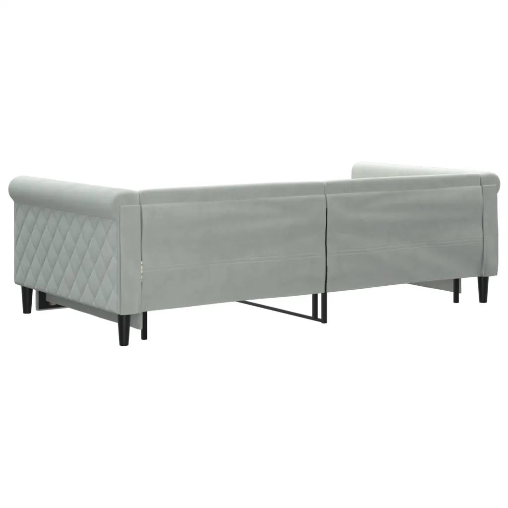 Divano Letto con Letto Estraibile-Sofa Letto-Daybed Grigio Chiaro 100x200 Velluto 870145