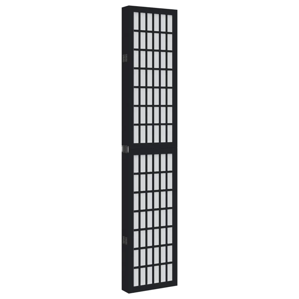 Divisorio Ambienti | Divider per stanze | Paravento 6 Pannelli Nero Legno Massello di Paulownia