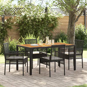 Set da Pranzo per Giardino 5 pcs Nero polyrattan 3334903