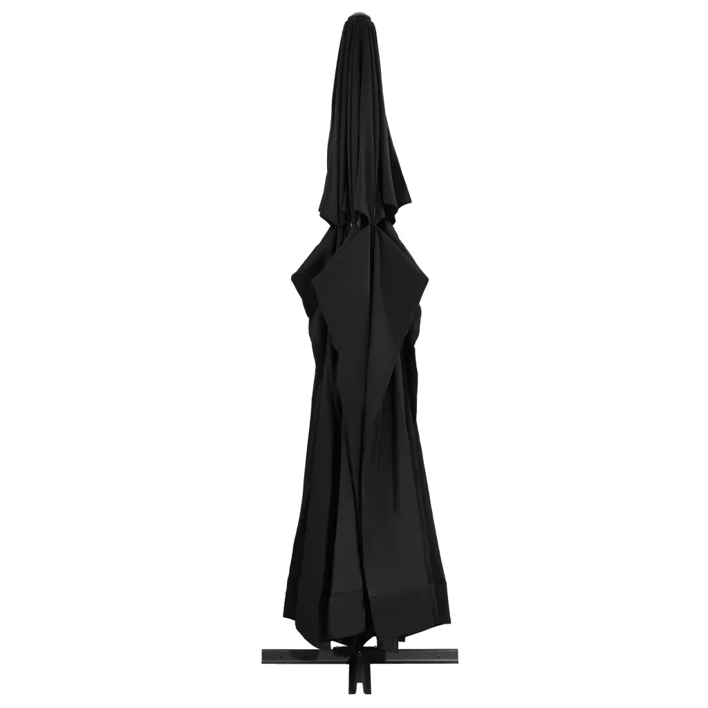 Ombrellone da Giardino-Ombrello da Balcone con Palo in Alluminio 500 cm Nero
