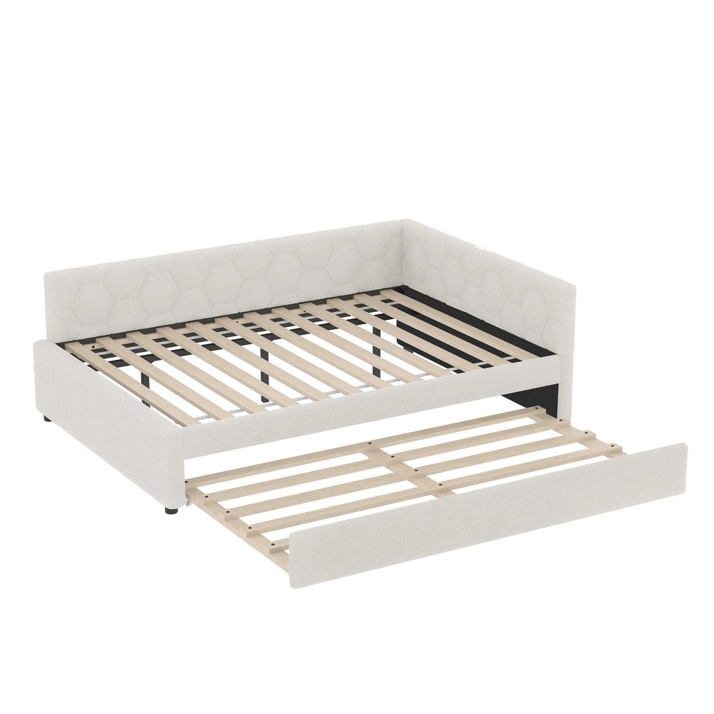 Letto Divano con Rete a Doghe e Luce ¨C MINIMAL ¨C Bianco 140x200
