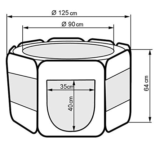 Recinto Box Per Animali Domestici 125x125cm Cuccia Pieghevole Salvaspazio con Borsa
