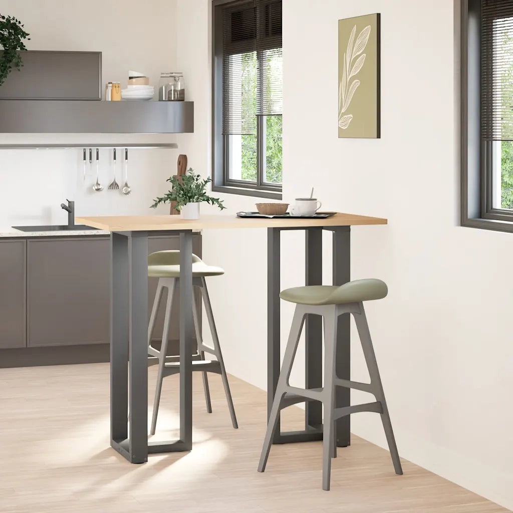 vidaXL Gambe per tavolo da bar a forma di T 2 pz Antracite 50x35x(110-111) cm Acciaio