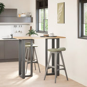 vidaXL Gambe per tavolo da bar a forma di T 2 pz Antracite 50x35x(110-111) cm Acciaio