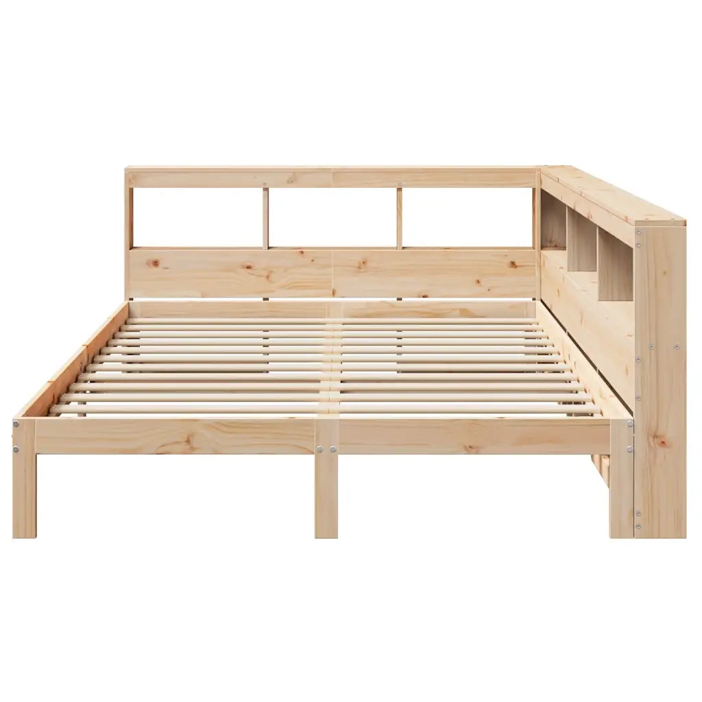 Letto Libreria senza Materasso-Struttura Letto contenitore 160x200 cm in Legno di Pino 738379