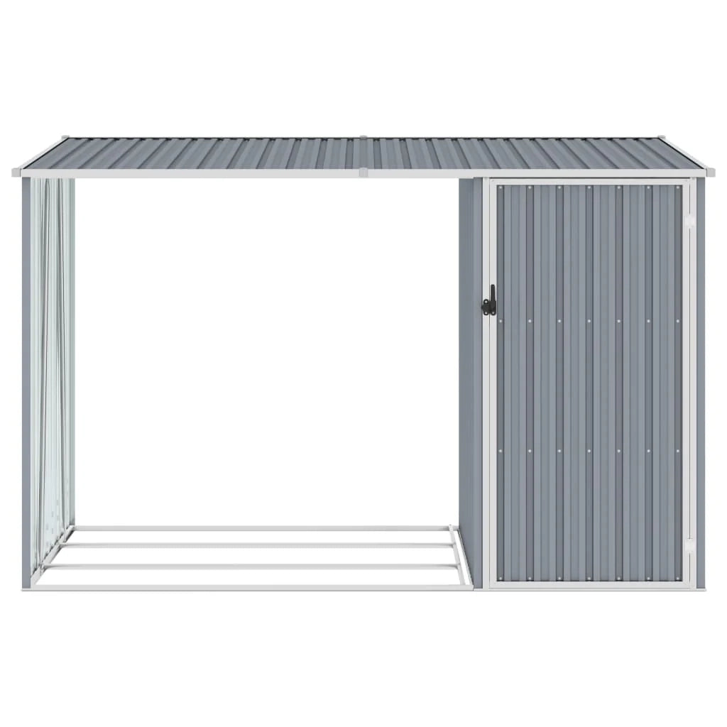 Legnaia da giardino 245 x 98 x 159 cm in acciaio zincato grigio 02_0022397