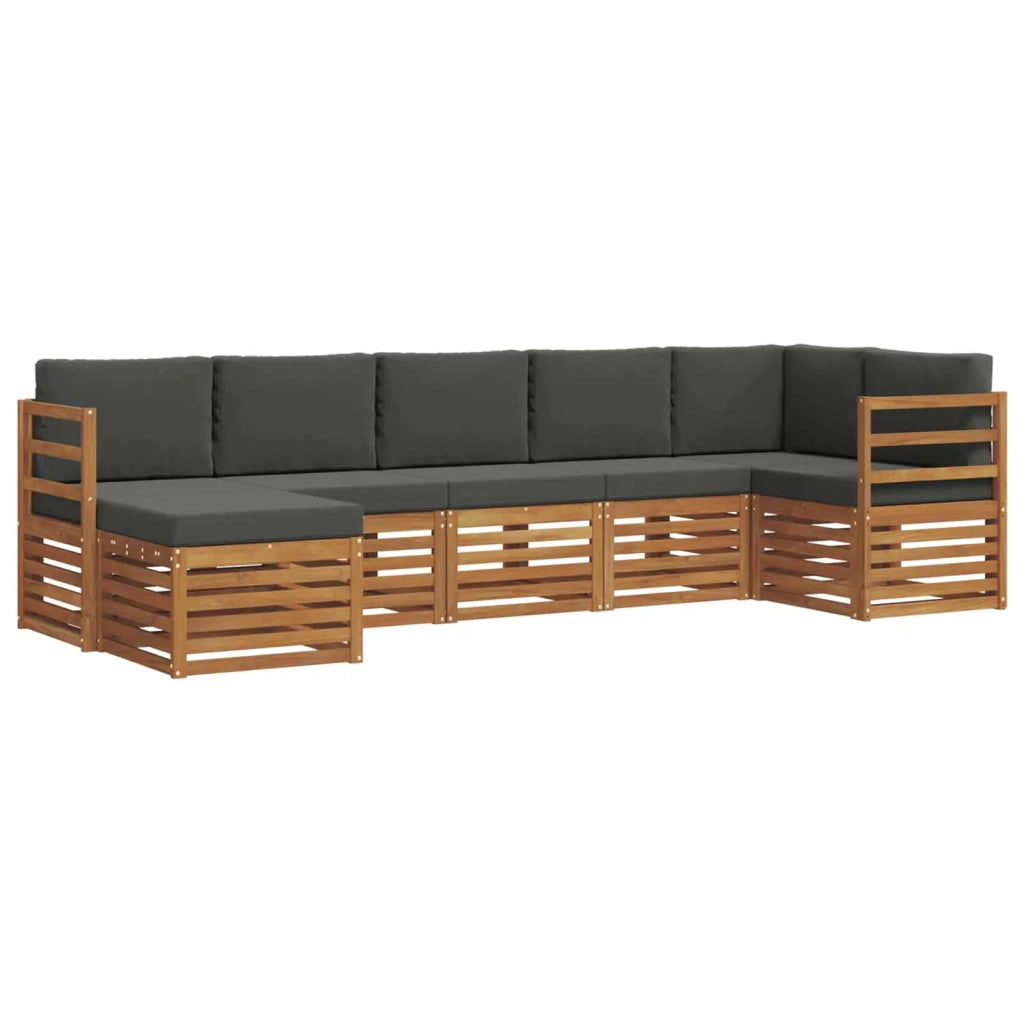 Set divano sezionale con cuscino 7 pcs Naturale e Antracite