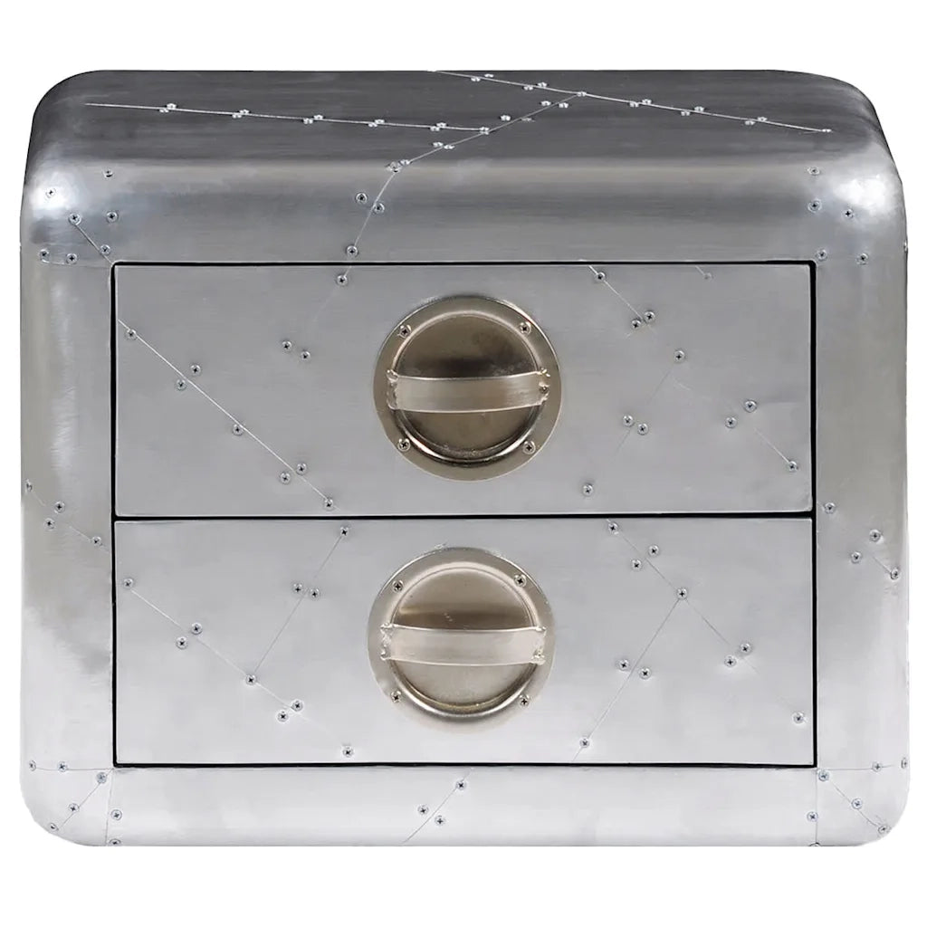 Tavolino Aereo in Alluminio 2 Cassetti Vintage Aircraft Airman  cod mxl 5844