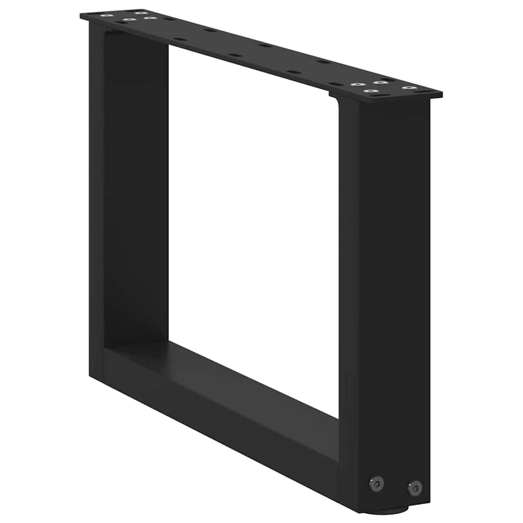 Set di 2 gambe regolabili per tavolino da caffè a forma di U 50 x 30 cm uso moderno acciaio nero 02_0057376