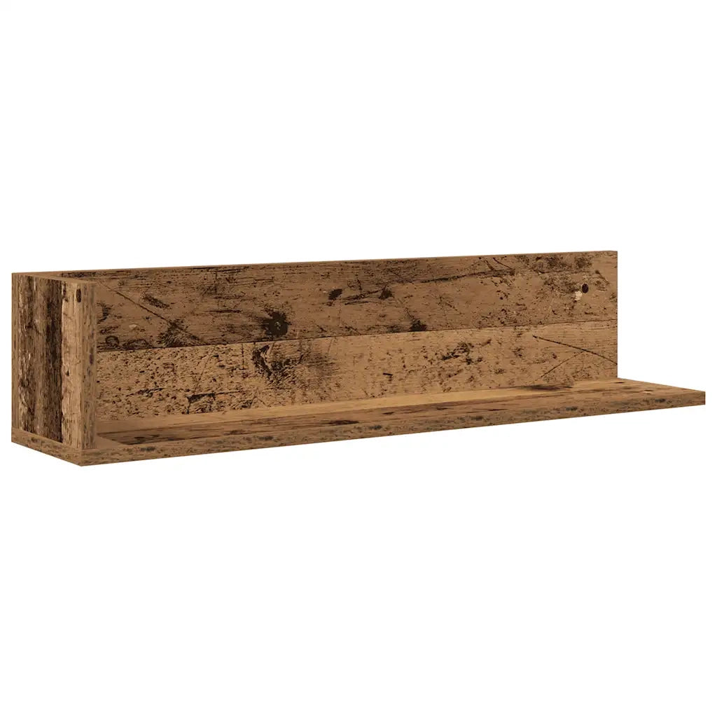 Mensole da Parete 2pz Legno Vecchio 75x16,5x16,5 cm Truciolato 860038