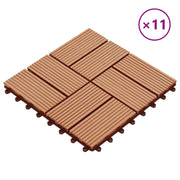 Piastrella per Decking 11 pz Teak riciclato 30 x 30 cm WPC CFW2883130
