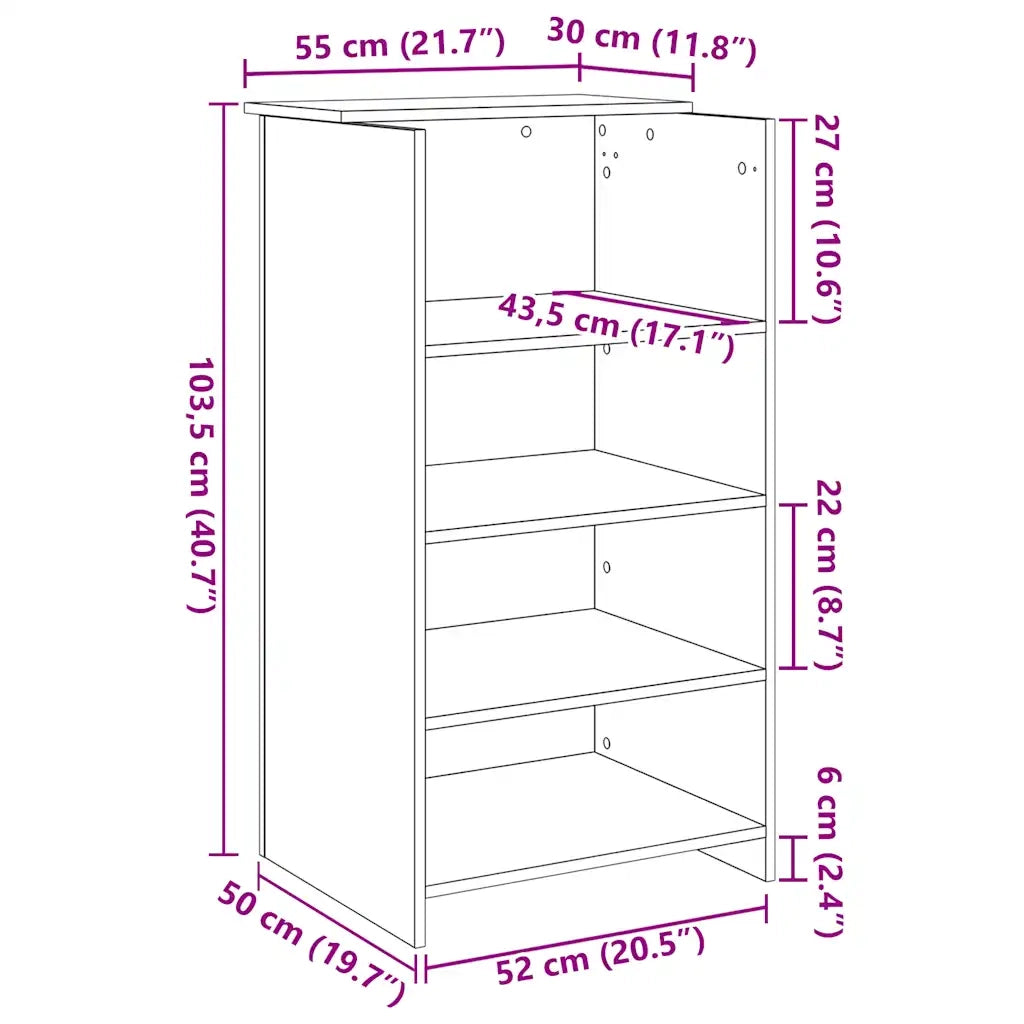 Banco Reception Legno Antico 55x50x103,5 cm Legno Multistrato 859022