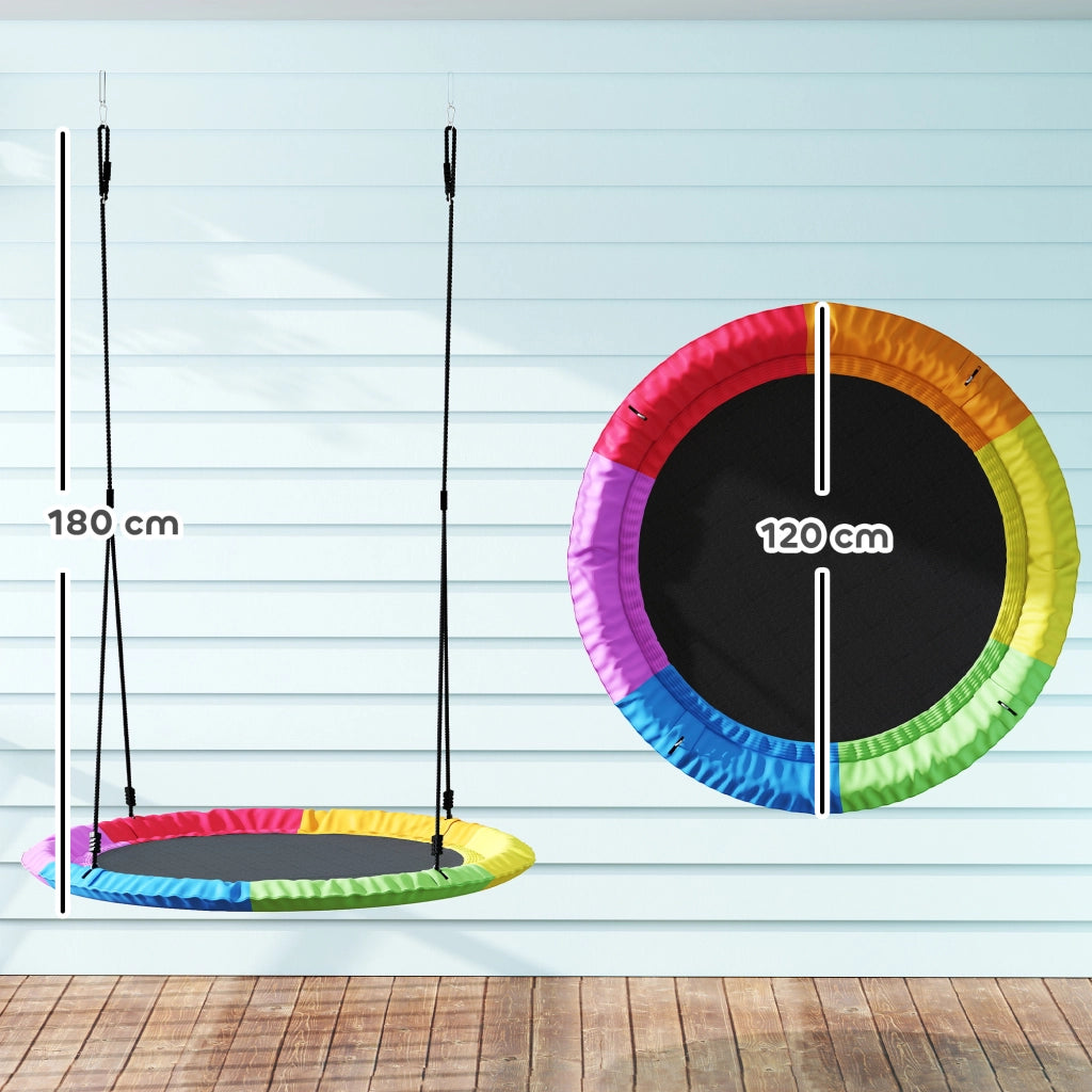 Altalena Nido per Bambini ?120 cm ¨C Xylo ¨C Altezza Regolabile Carico 300 kg Multicolore