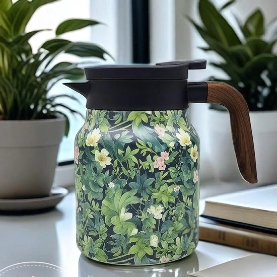 Thermos per Te con Infusore, Mini-Caffettiera, Caraffa Termica in Acciaio Inossidabile con Coperchio per Bevande Calde, 1000ML