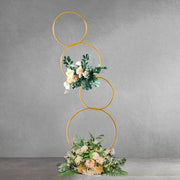 Supporto metallico per fiori in 16 m giallo oro - elemento centrale a 4 strati - decorazione per matrimoni, fidanzamenti, eventi e feste