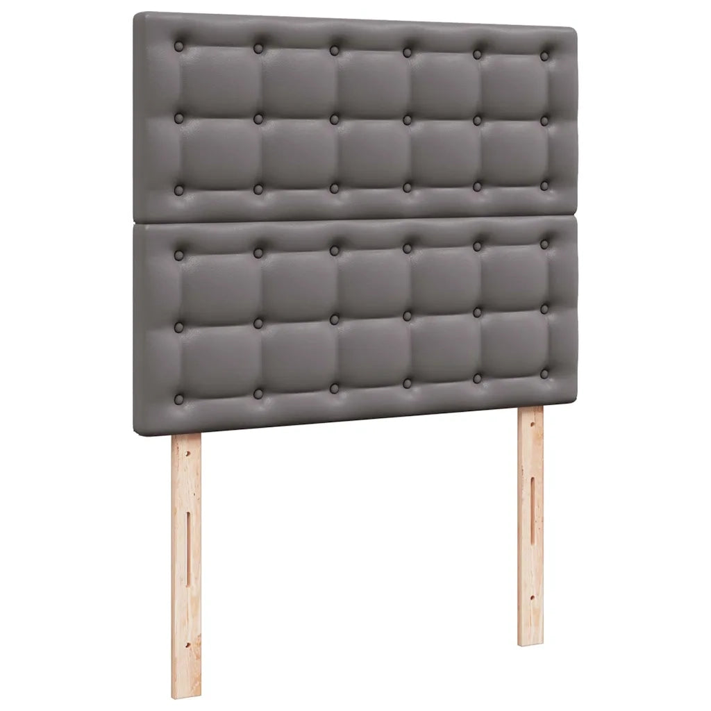 Struttura Letto Pouf con Materasso Grigio 120x190 cm Similpelle 3312994