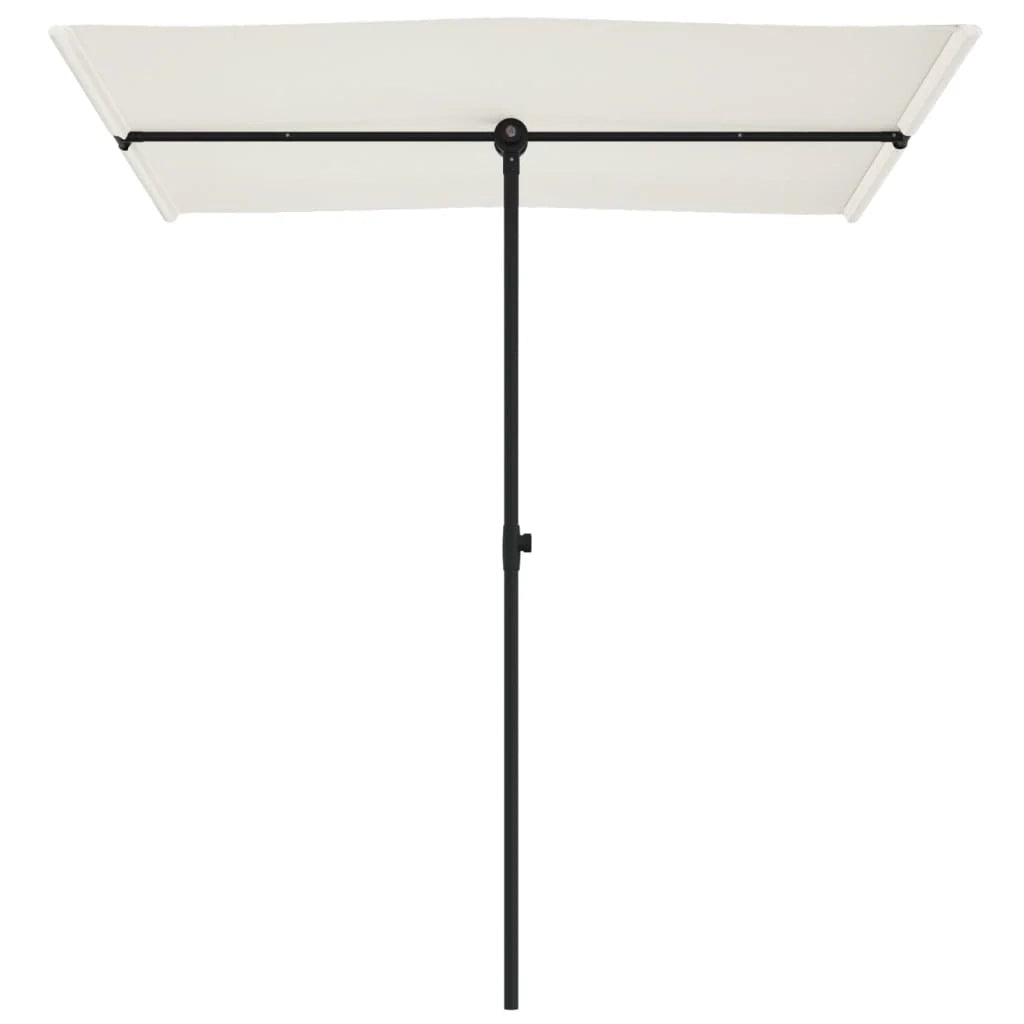 Ombrellone da esterno con palo in alluminio 180 x 130 cm bianco sabbia 02_0008217