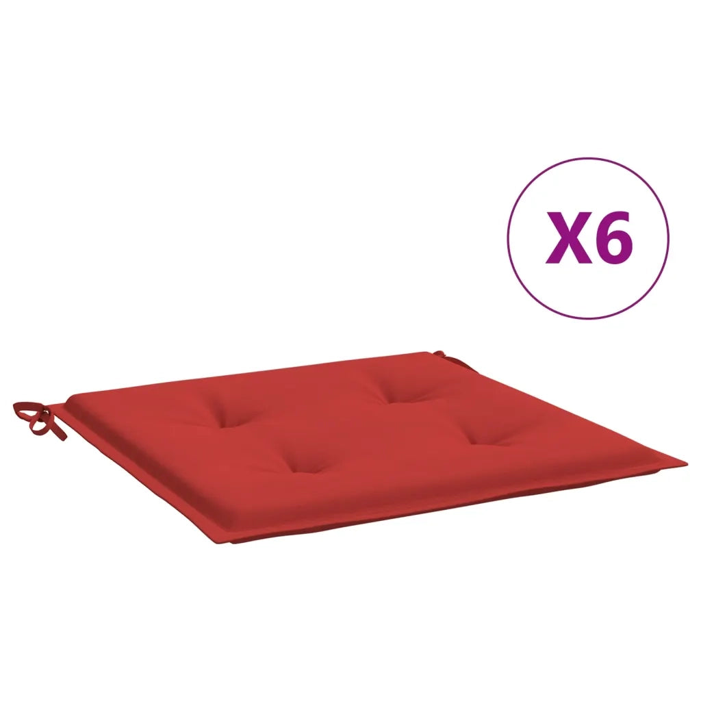 Cuscini per Sedie da Giardino 6 pz Rossi 50x50x3 cm in Tessuto cod mxl 54889