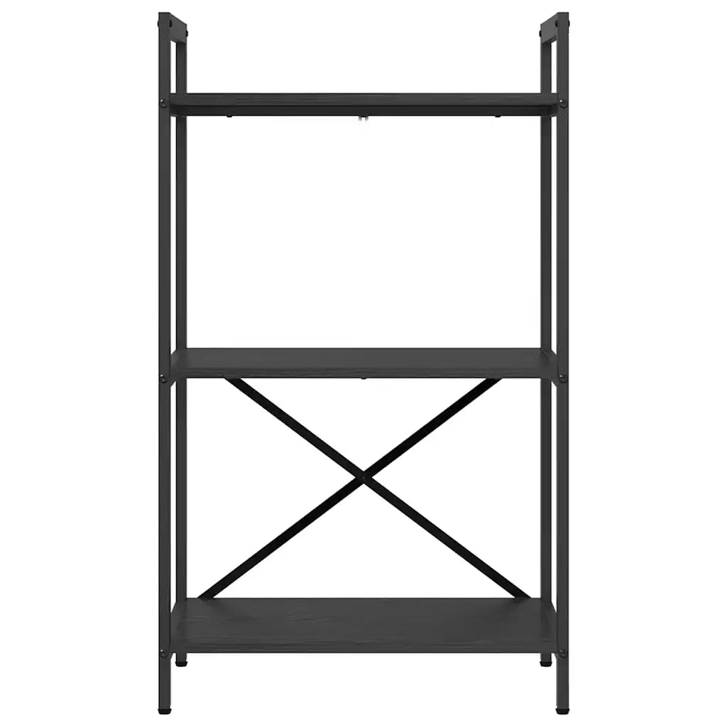 Libreria-Scaffale per Libri-Mobile di Stoccaggio Rovere Nero 56 x 34 x 96 cm Legno multistrato