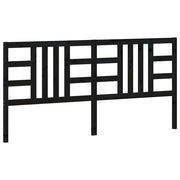 Testiera | Testata per Letto Nera 206x4x100 cm in Legno Massello di Pino