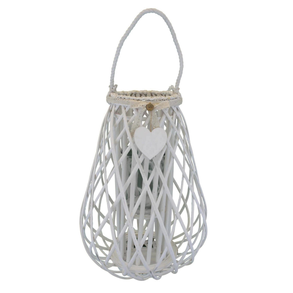 Lanterna in Vimini Rotonda in Vimini Vetro cm 36x36x53 - TREV