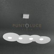 CLOUD SOSPENSIONE 4+3 LUCI BIEMISSIONE RETTANGOLARE GRIGIO 1128-S4 R+3-GR