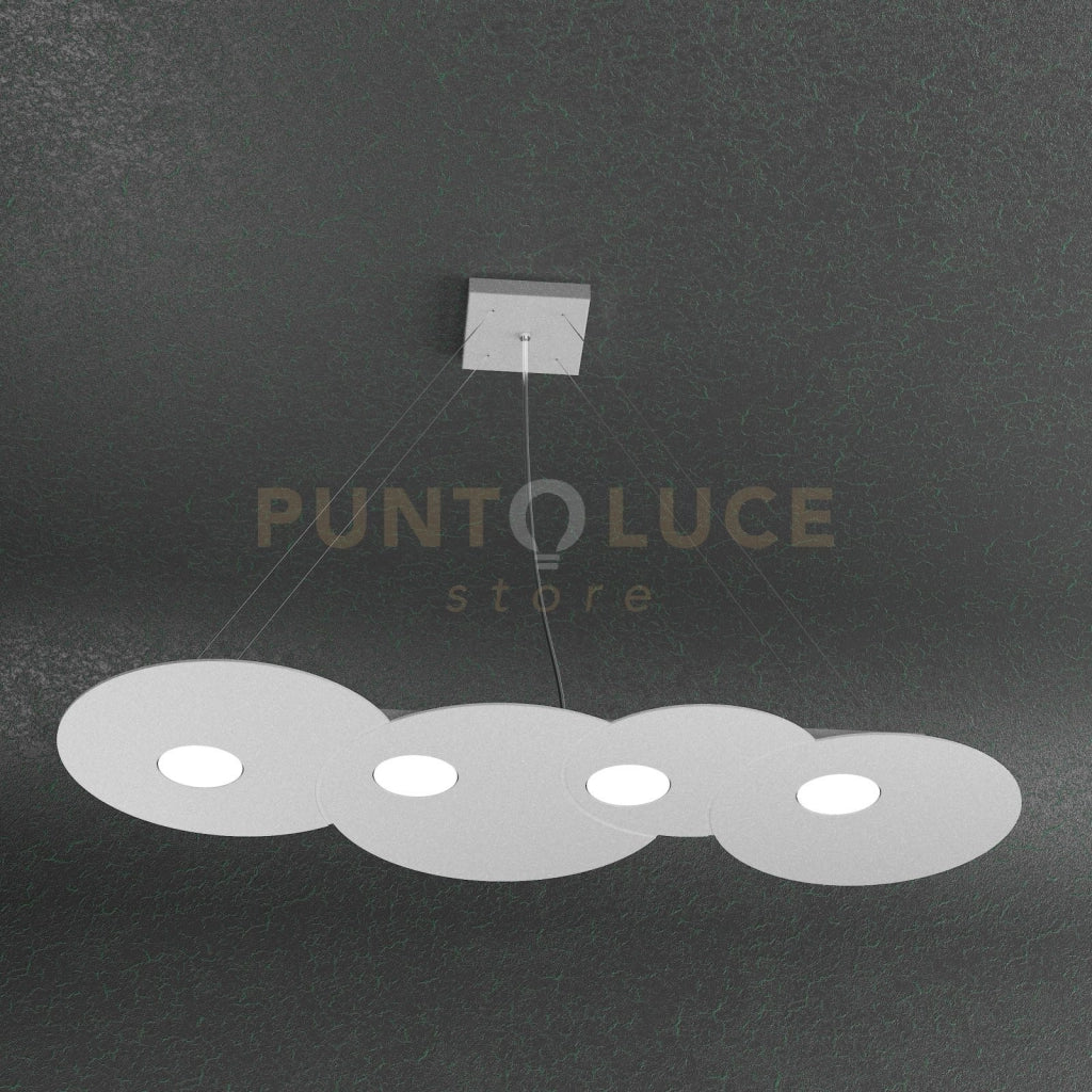 CLOUD SOSPENSIONE 4+3 LUCI BIEMISSIONE RETTANGOLARE GRIGIO 1128-S4 R+3-GR