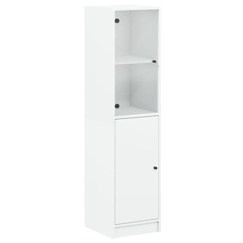 Buffet credenza cassettiera mobiletto mobile contenitore organizer per cucina soggiorno salotto con anta in vetro 35 x 37 x 142 cm bianco 02_0030096