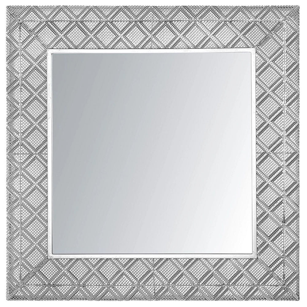 Specchio da parete Decorazione da appendere Argento 80 x 80 cm Cornice orientale Decorazione diamantata