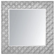 Specchio da parete Decorazione da appendere Argento 80 x 80 cm Cornice orientale Decorazione diamantata