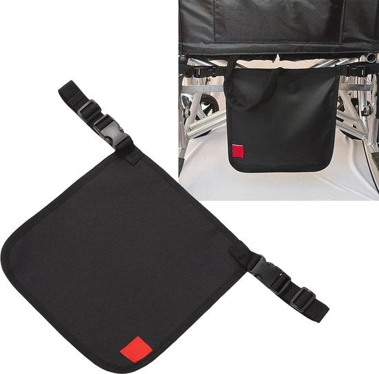Supporto per sacco di drenaggio urinario - Sostiene il sacco di drenaggio urinario in modo discreto - Copre con copertura del tubo - Tela di oxford per sacco di drenaggio urinario notturno per letto - Modello per letto - Nero